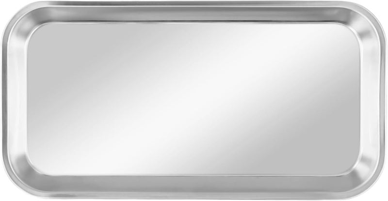KOHAND 12 Pack 201 Stainless Steel Metal Tray, Metal Surgical Tray, Rectangular Silver Metal Trays for Lab Instrument, 8.8 x 4.6 x 0.79 Inch - Image 5